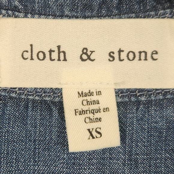 Cloth and Stone Tab Sleeve Utility Jumpsuit Women’s SZ XS 100% Tencel EUC - Picture 3 of 16